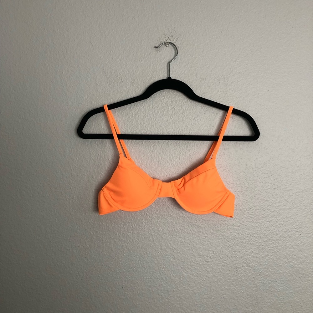 Neon orange underwire bikini top